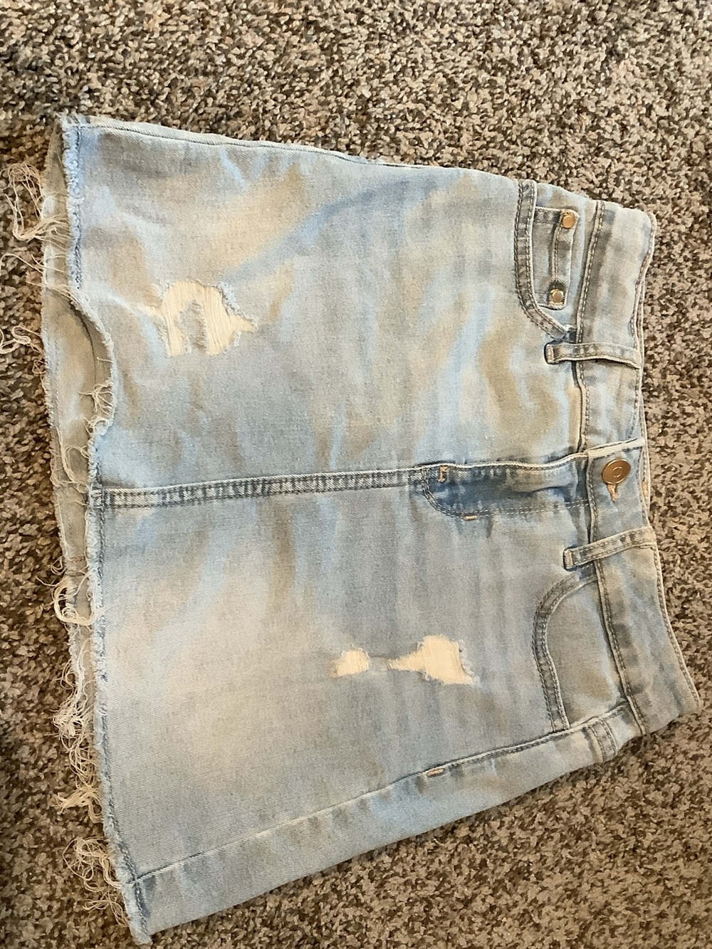 Girls 7/8 wonder nation Light Wash Distressed Denim Skirt